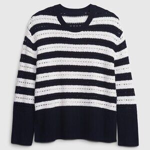 NWOT Gap 24/7 Split-Hem Crochet Sweater